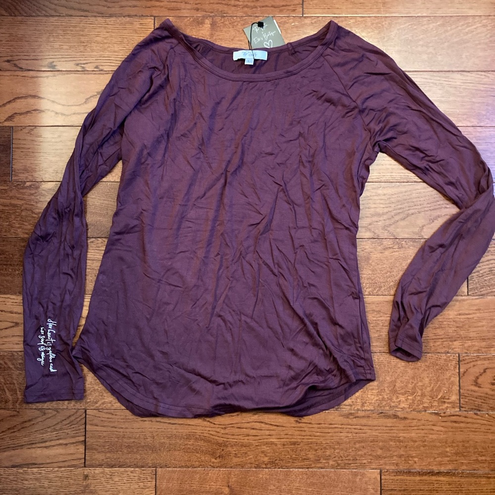 The Roster Buttery Soft Long Sleeve T with inspirational quote - Large